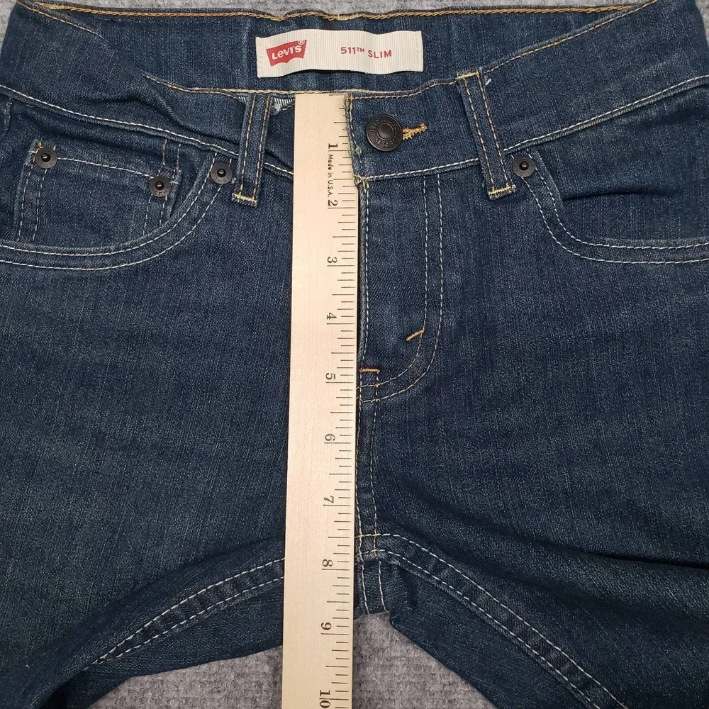 Levis 511 Slim Jeans Boys 10 Reg 25X26 Blue Straight Leg Pockets Medium Wash